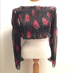 Women's floral design crop top